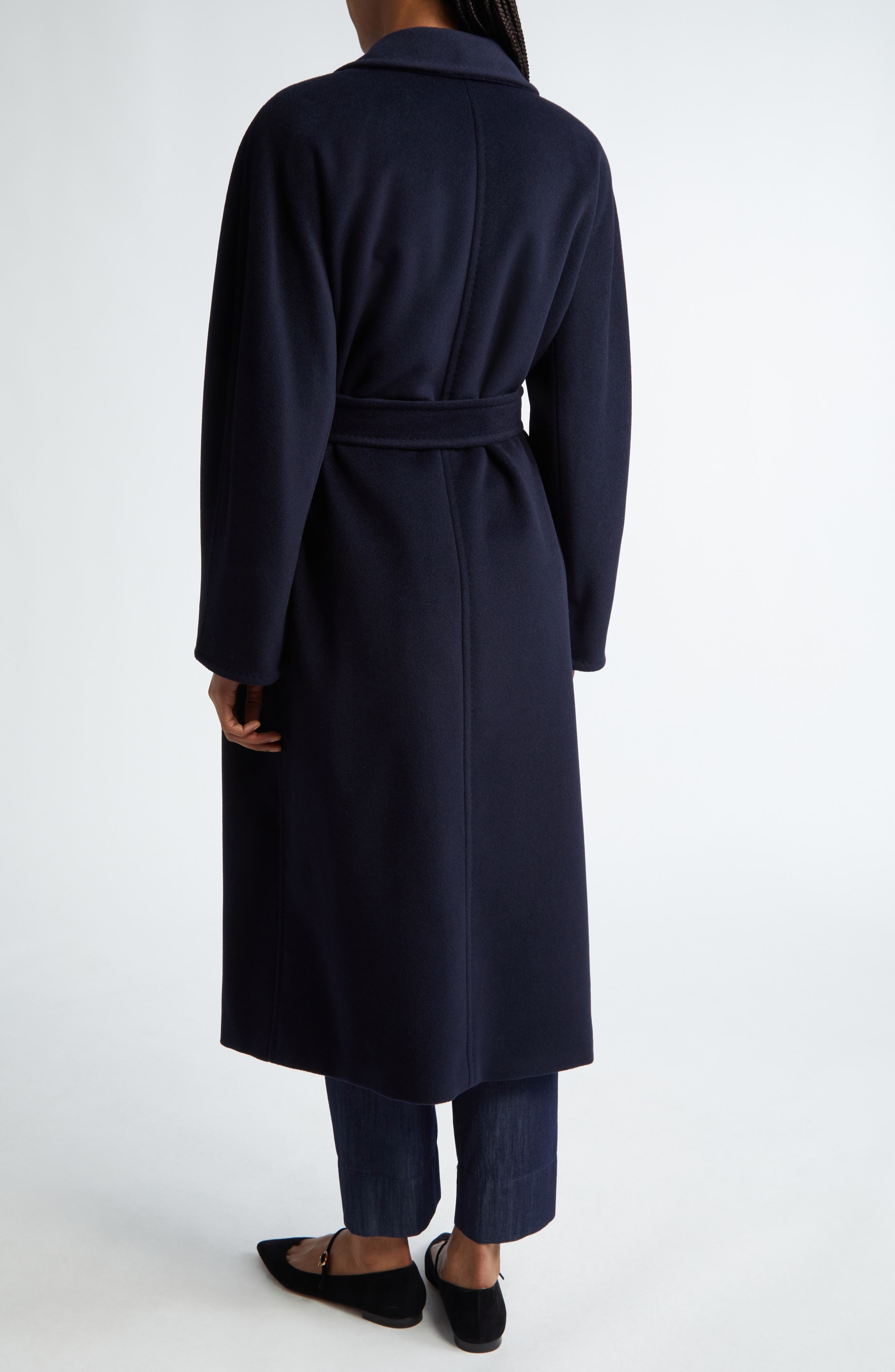 Max Mara Madame Double Breasted Wool & Cashmere Coat in Ultramarine at Nordstrom - 3