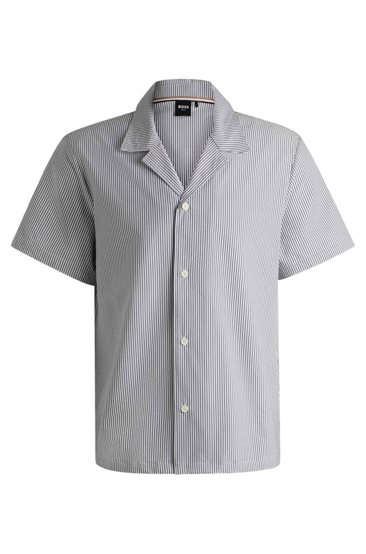 REGULAR-FIT BEACH SHIRT IN SEERSUCKER FABRIC - 1