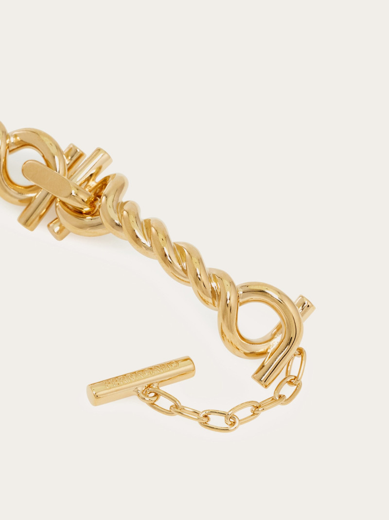 FERRAGAMO Twisted chain Gancini necklace outlook