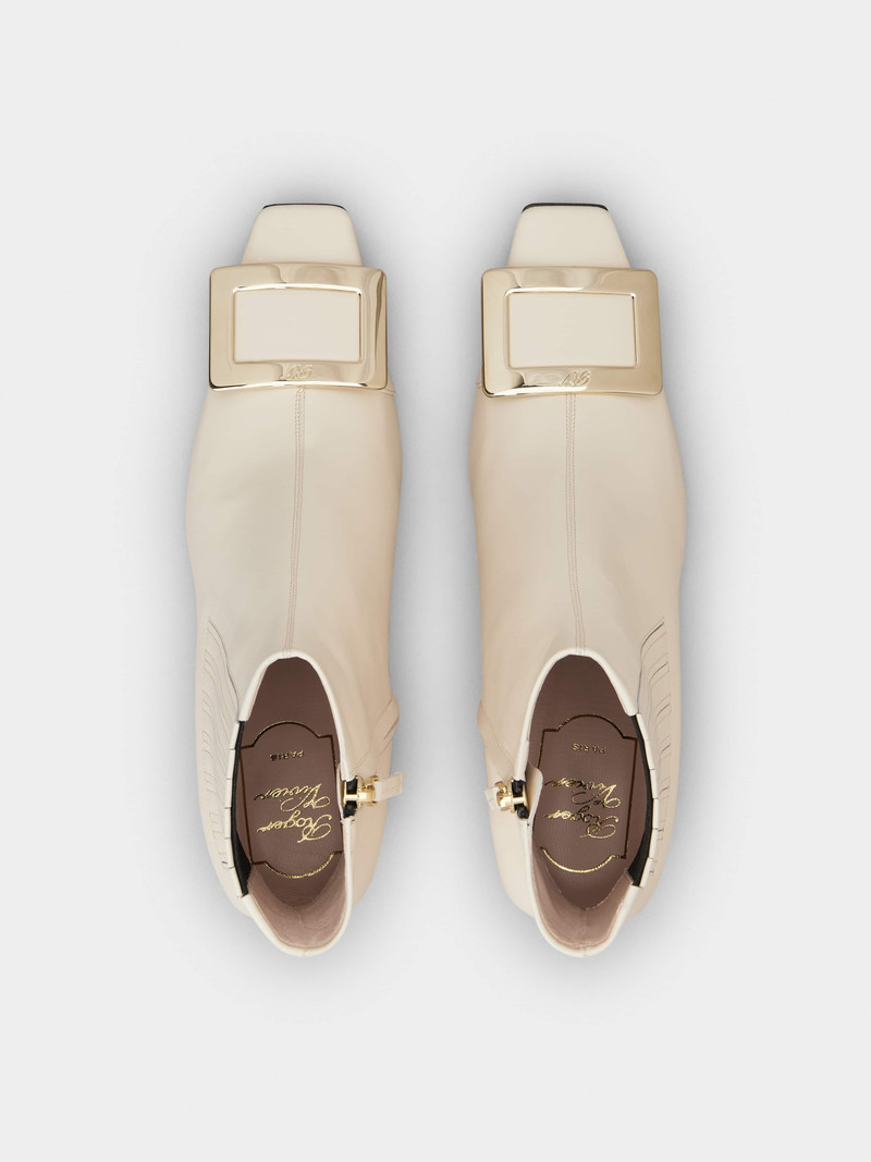 Belle Vivier Metal Buckle Chelsea Ankle Boots in Leather 4