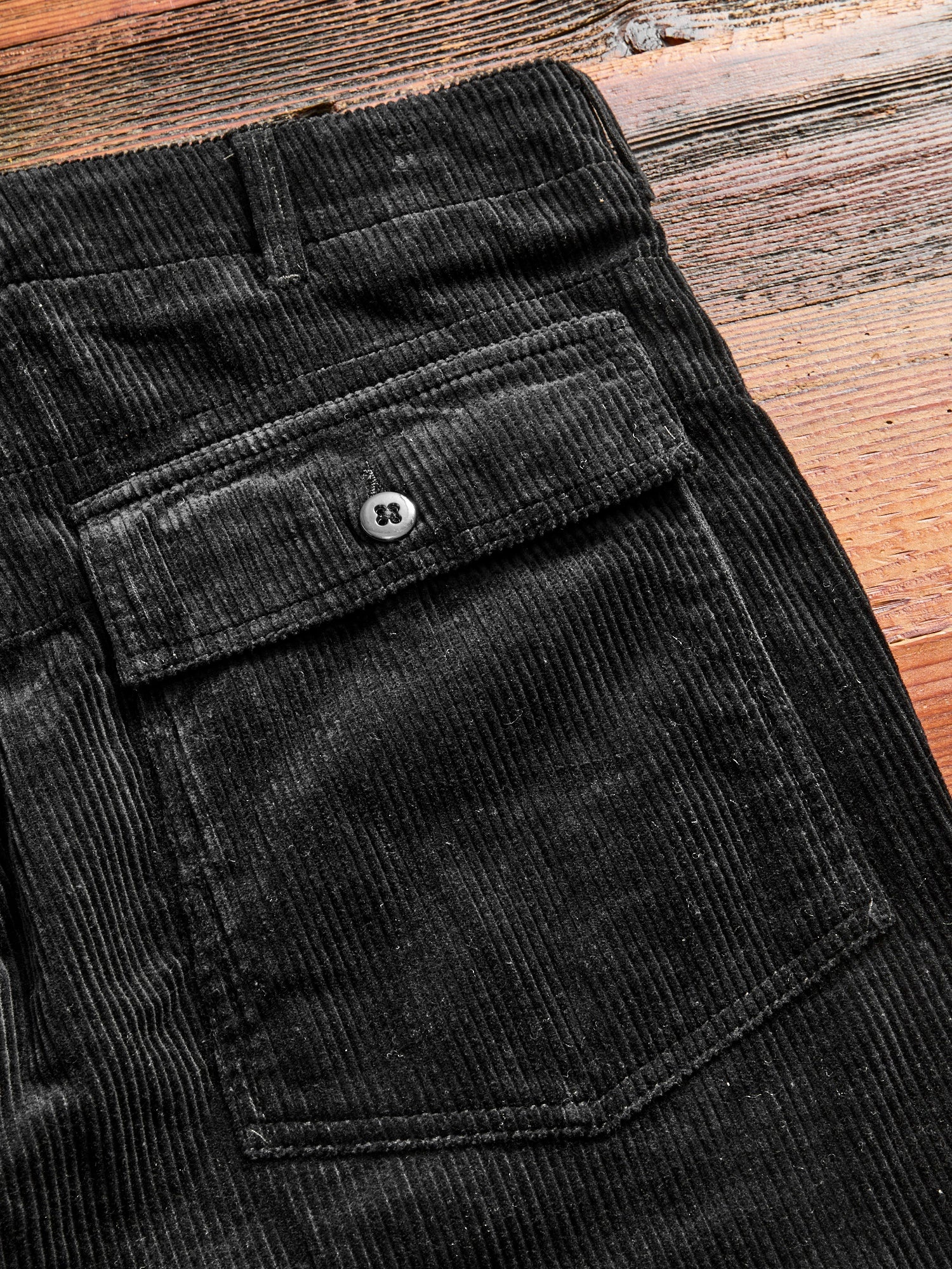 8W Cotton Corduroy Fatigue Pants in Black - 10