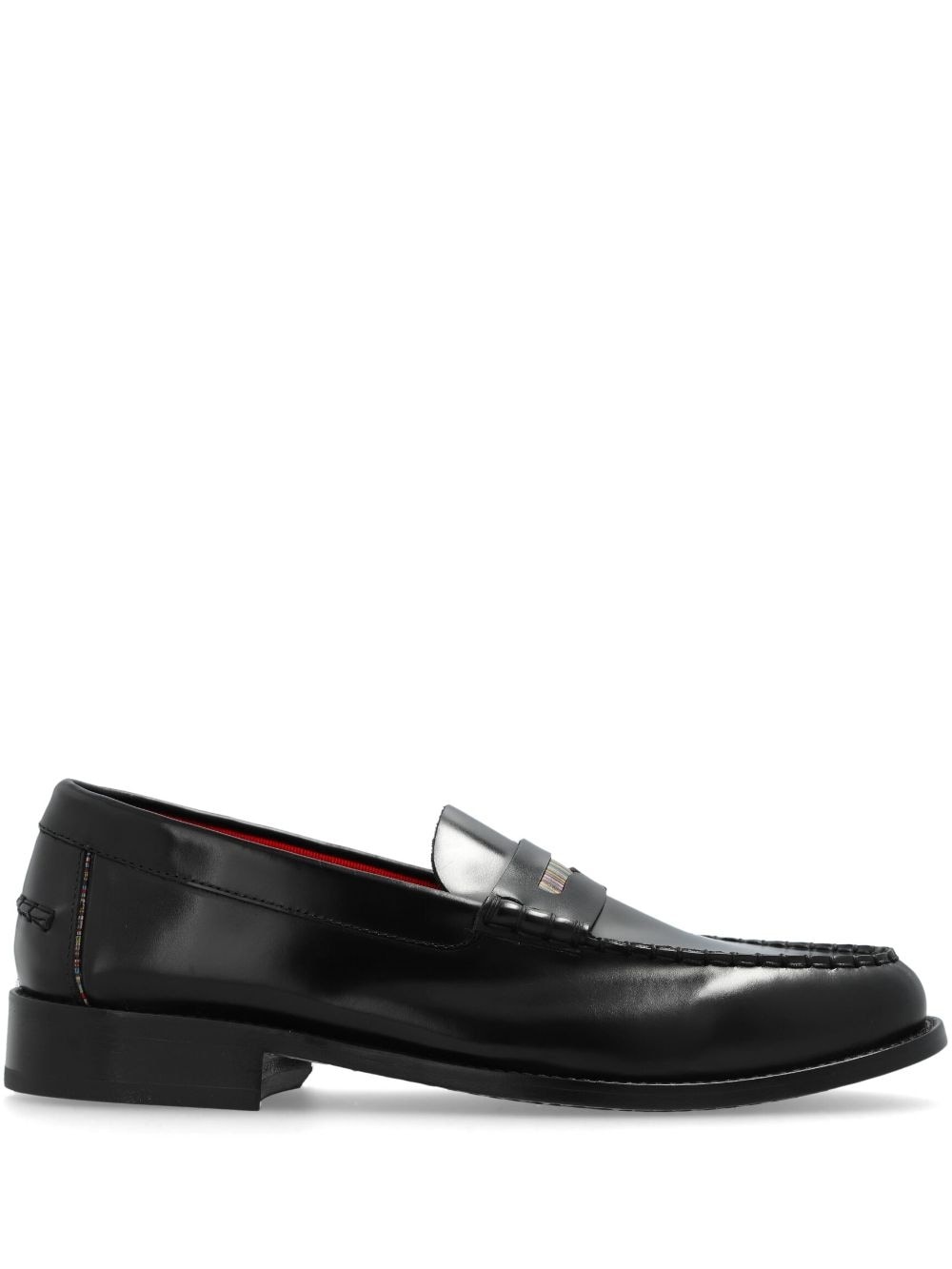 round-toe leather loafers - 1