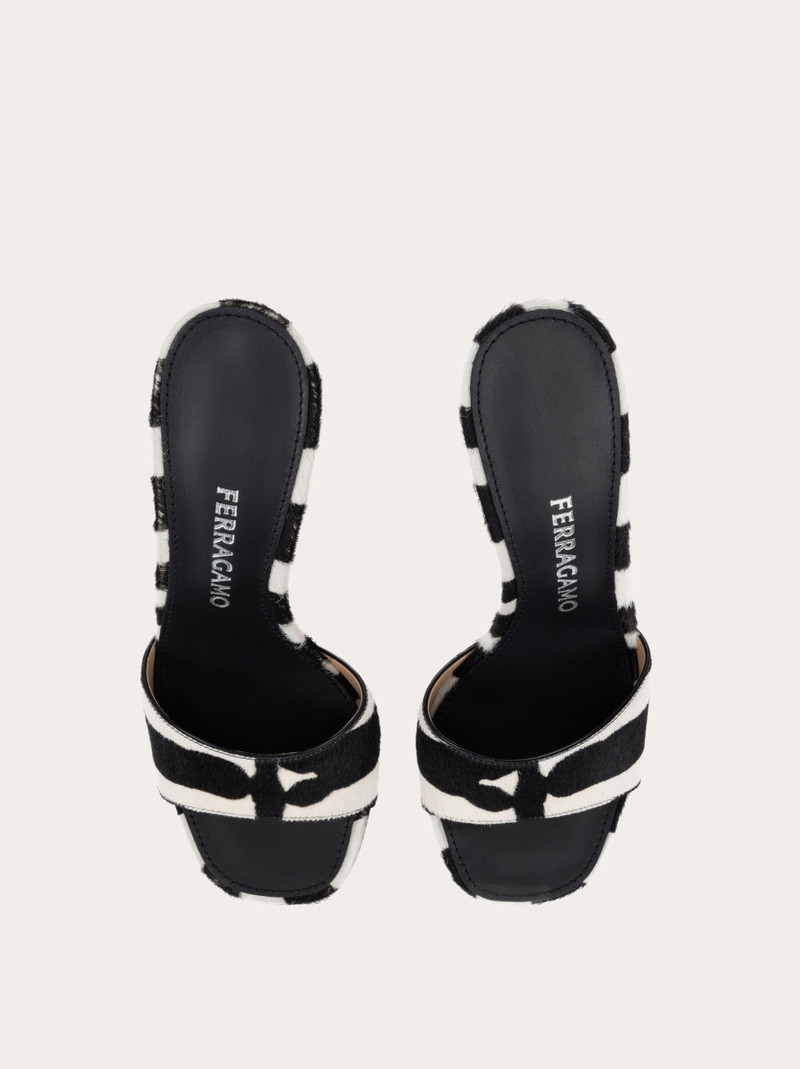 FERRAGAMO Pony skin heeled slide outlook