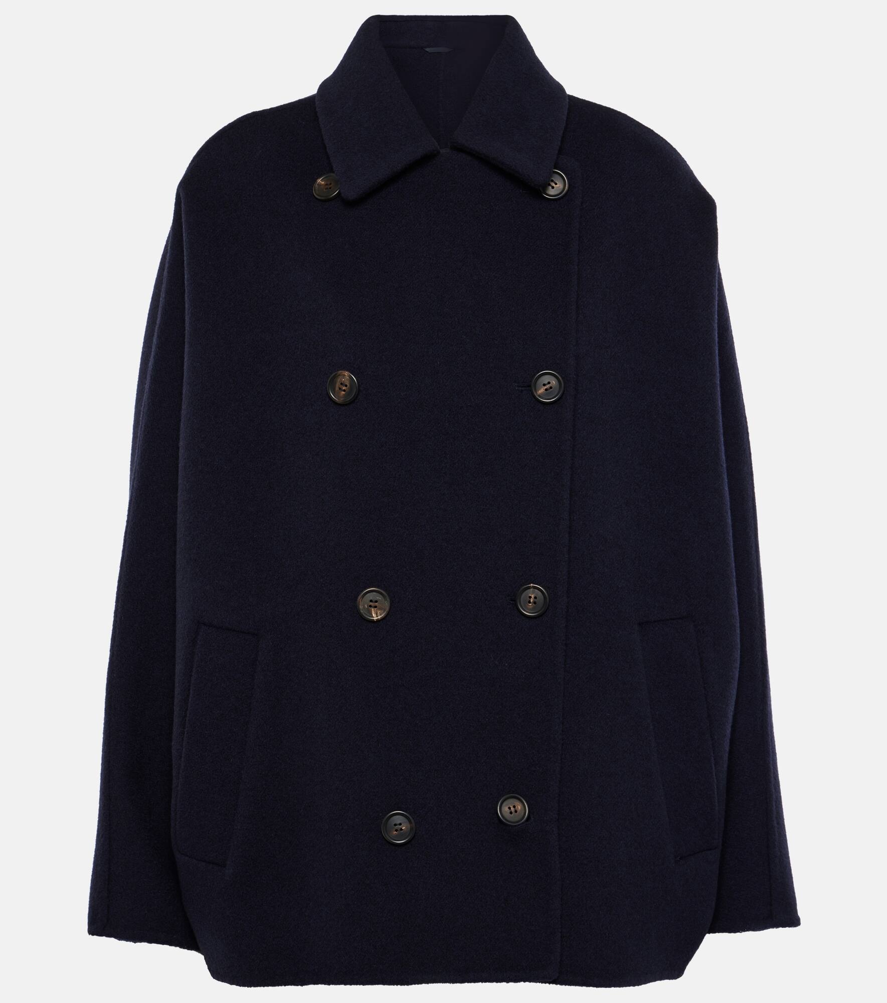 Cropped wool and cashmere coat - 1