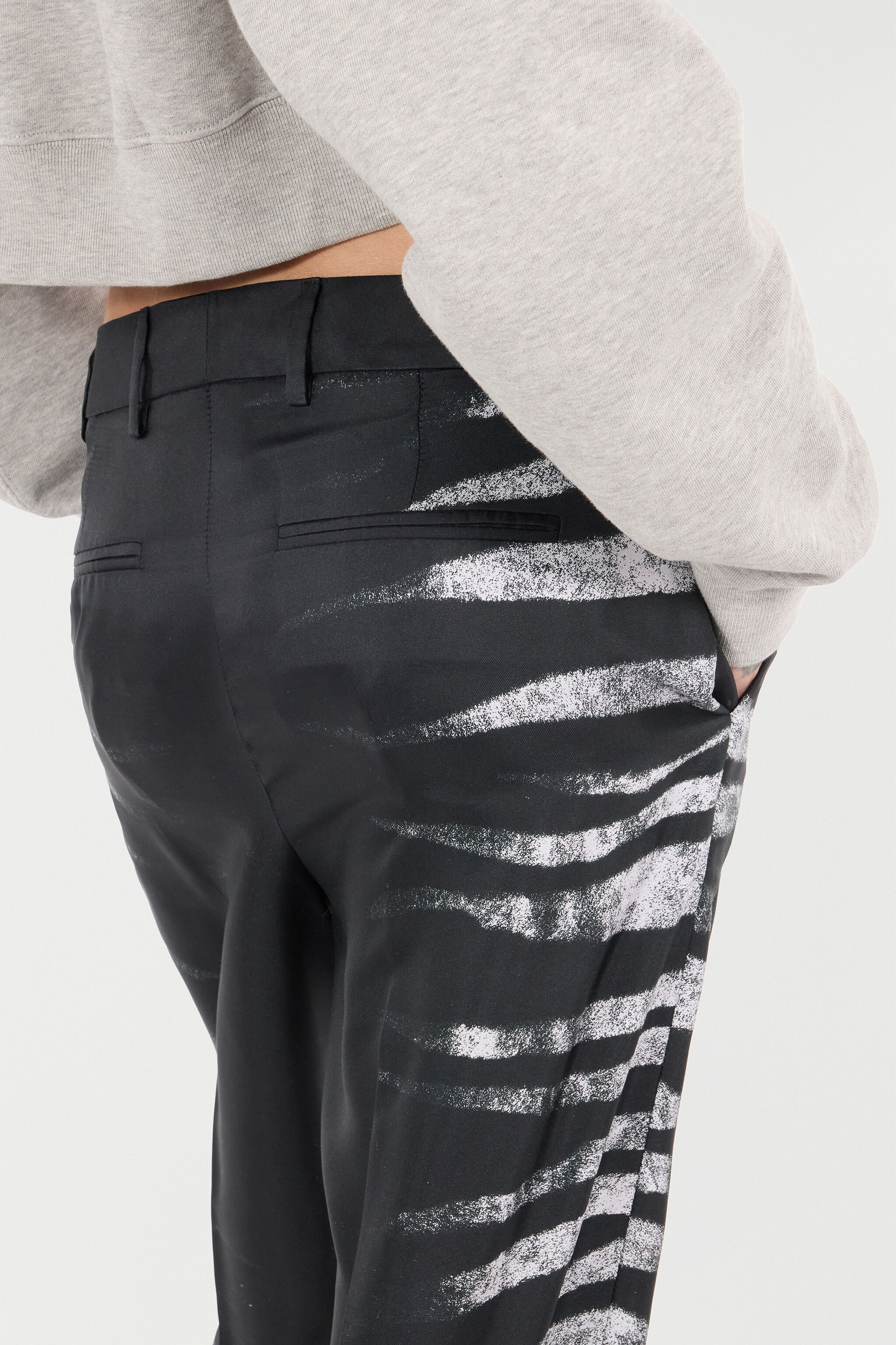 Pants With Side Zebra Print - 7