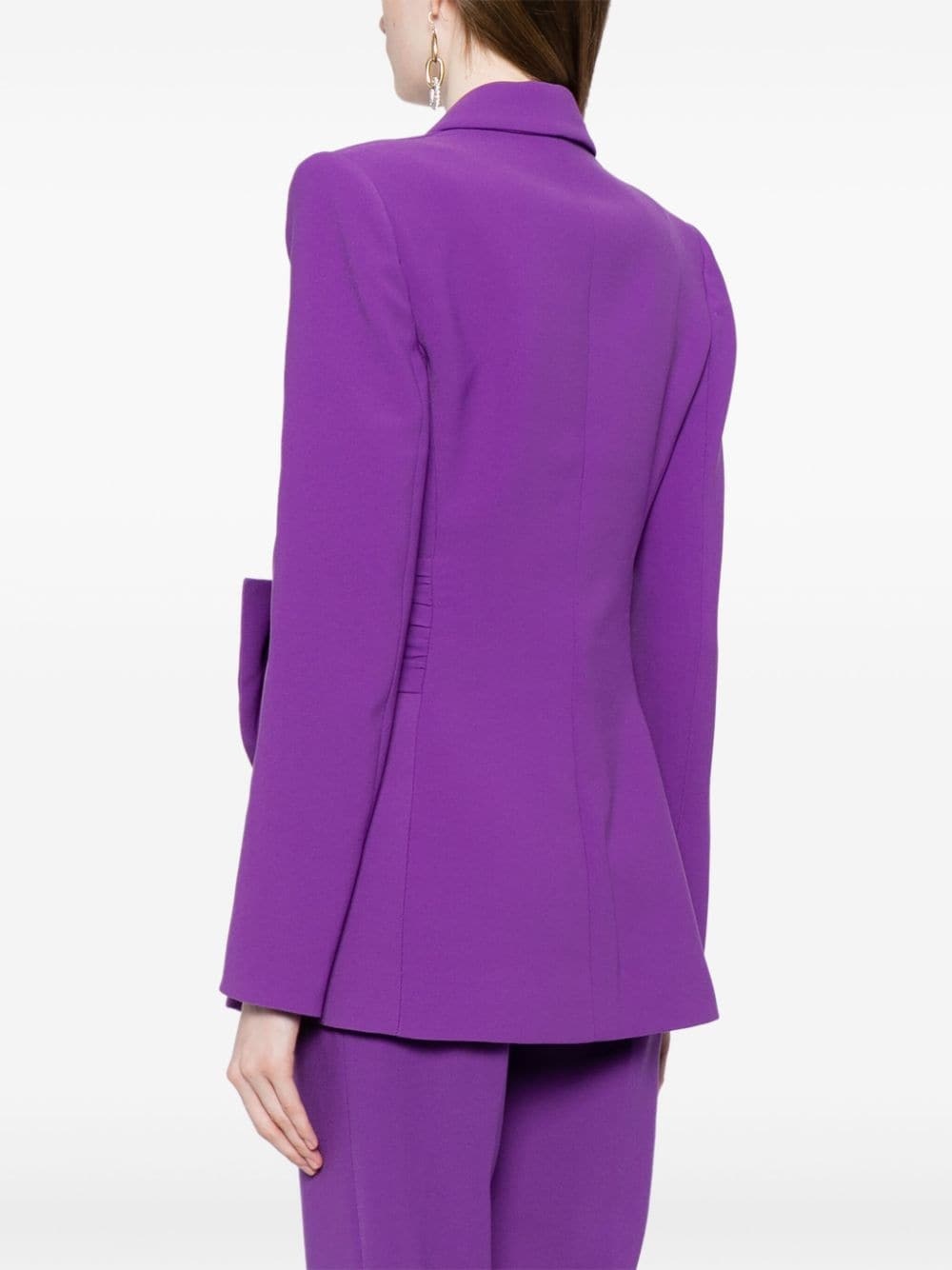 gathered belted blazer - 4