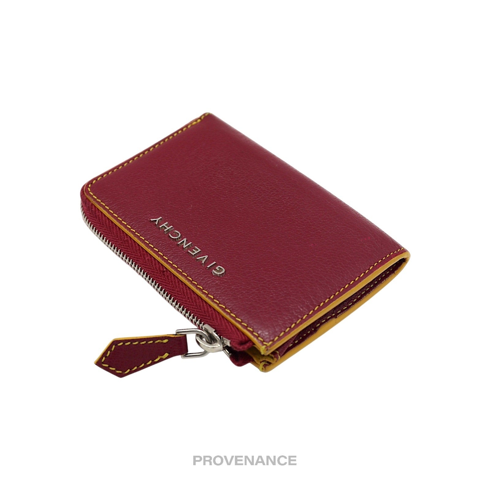 Givenchy Cles Zip Pouch Wallet - Red/Yellow Leather - 4