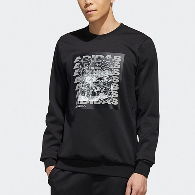 adidas adidas neo Csgrswtshrt Sports Round Neck Knit Pullover Long Sleeves Black EI4509 outlook