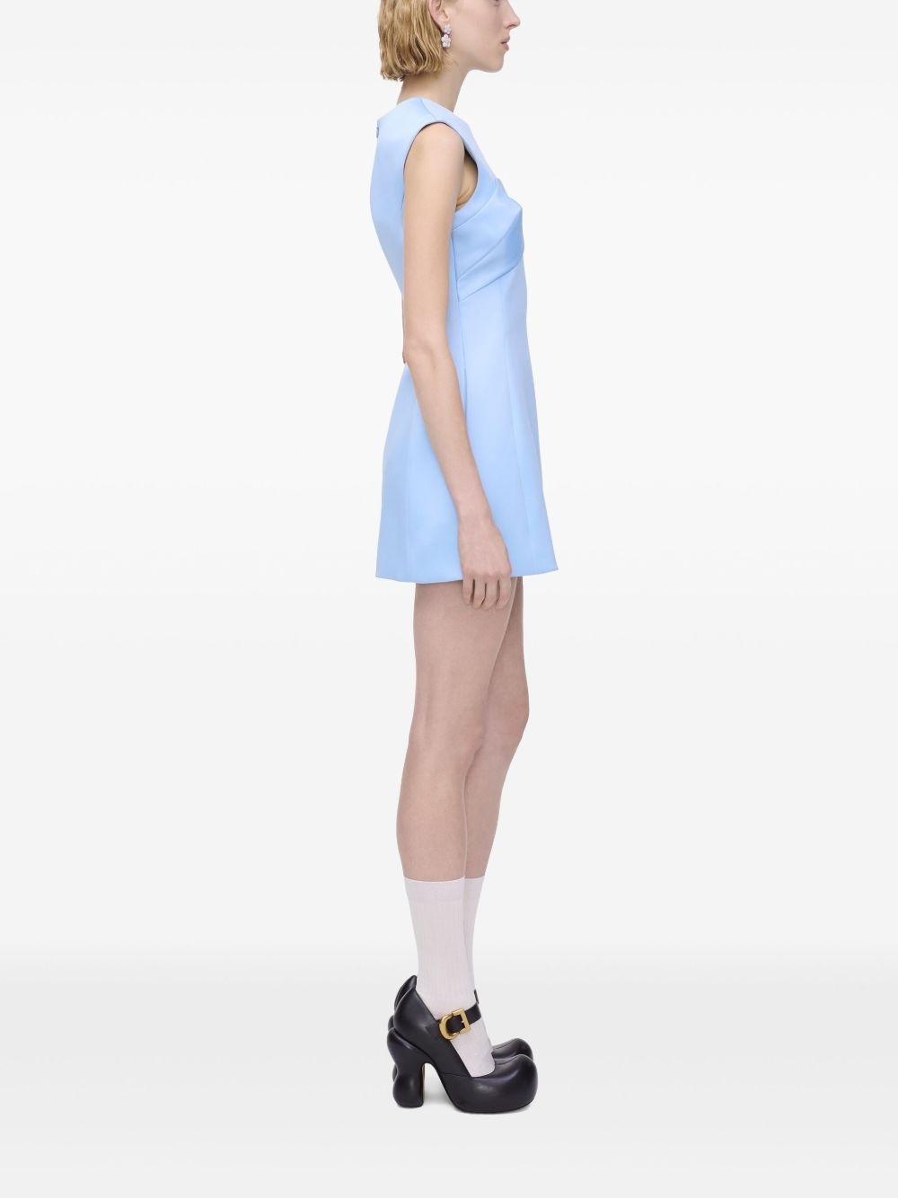 satin-finish mini dress - 3