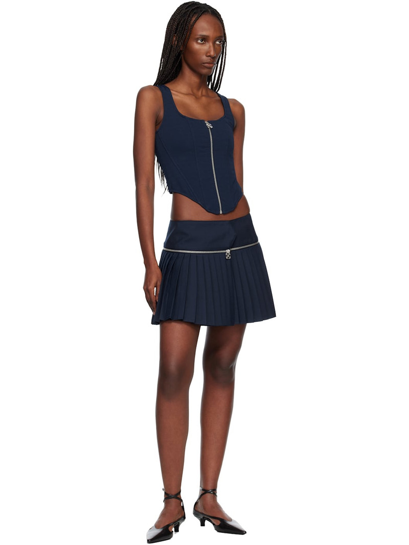 Off-White Navy Heavy Jer Corset Top outlook