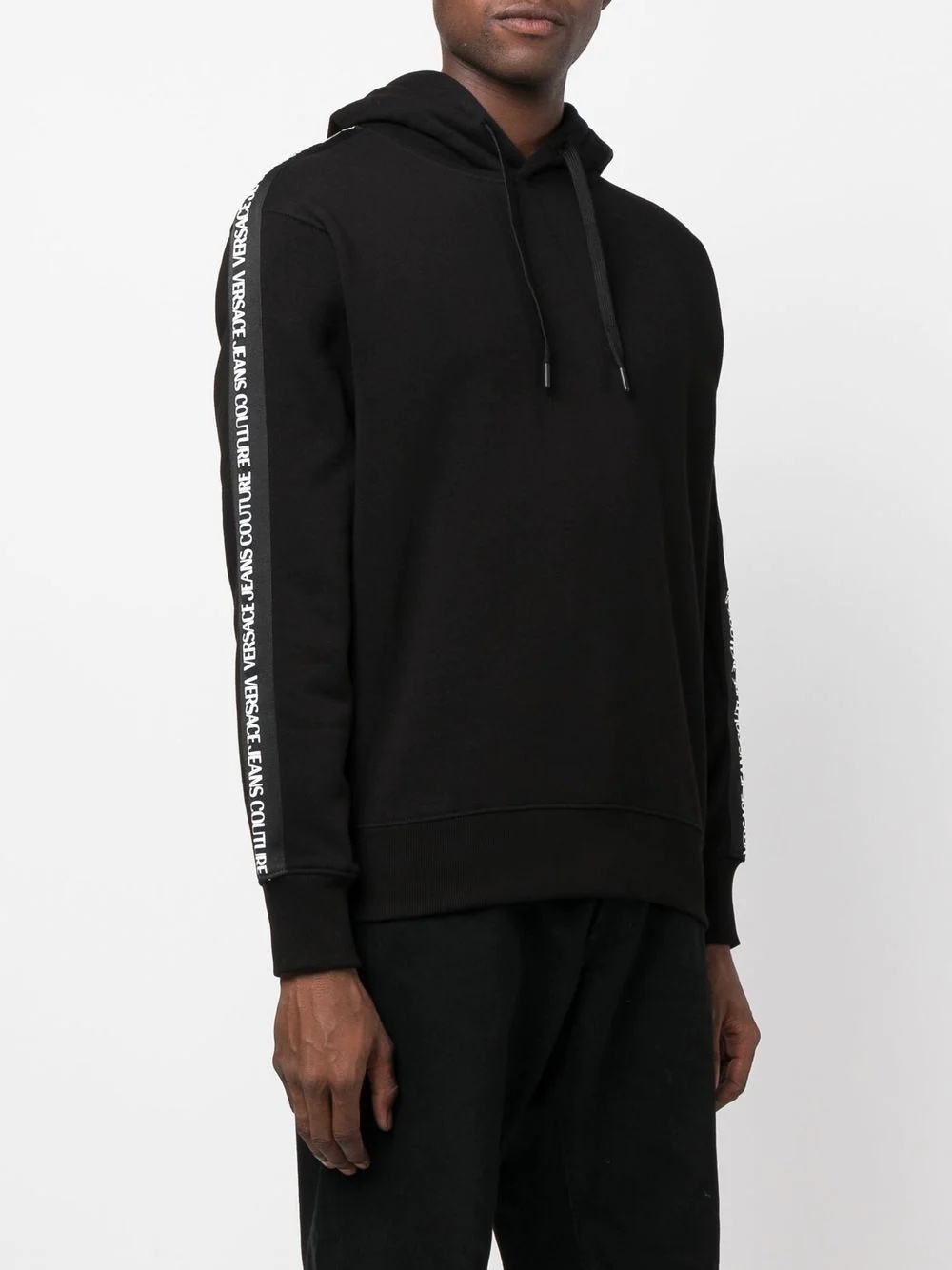logo-tape pullover hoodie - 3