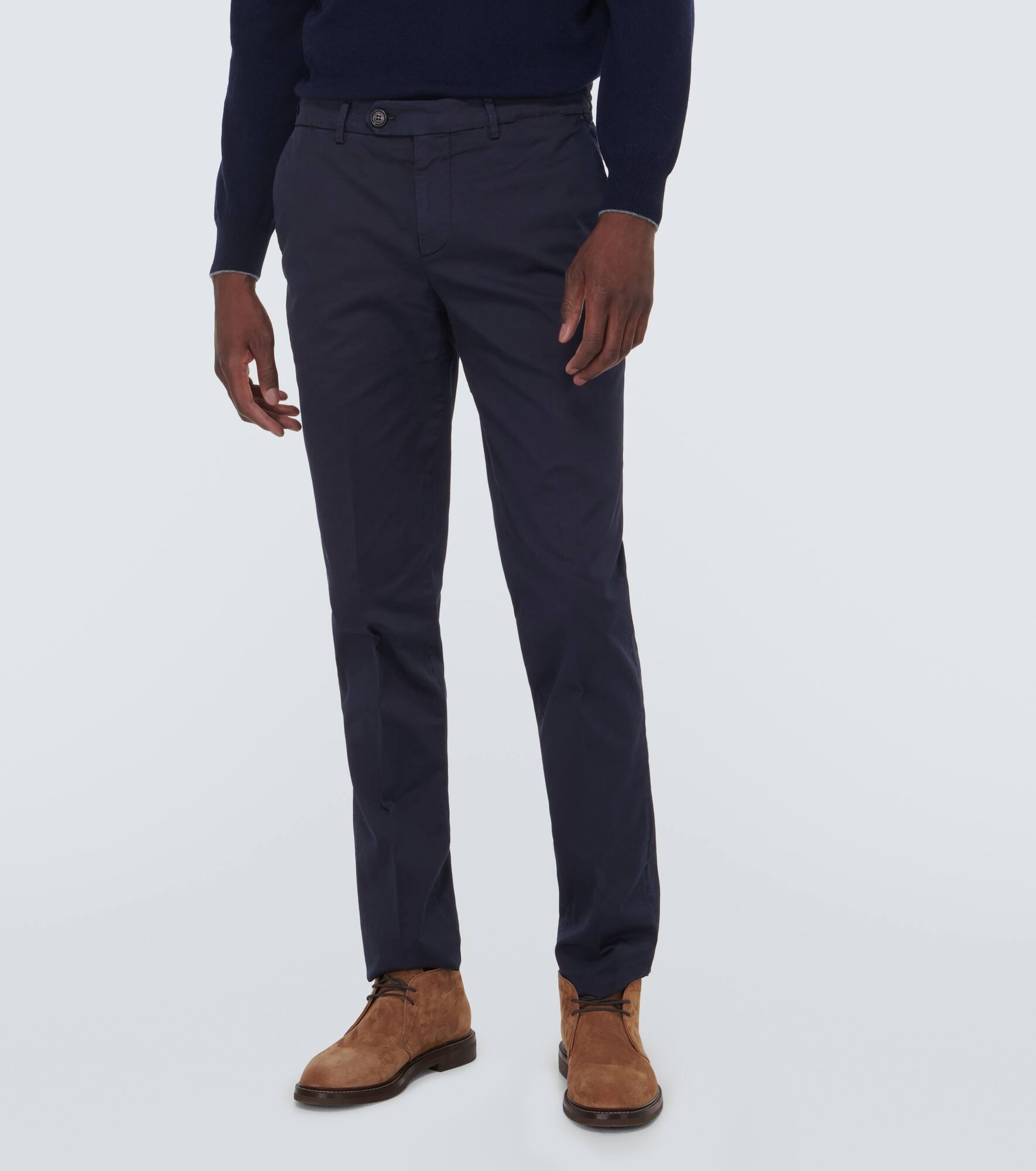 Cotton-blend slim pants - 3