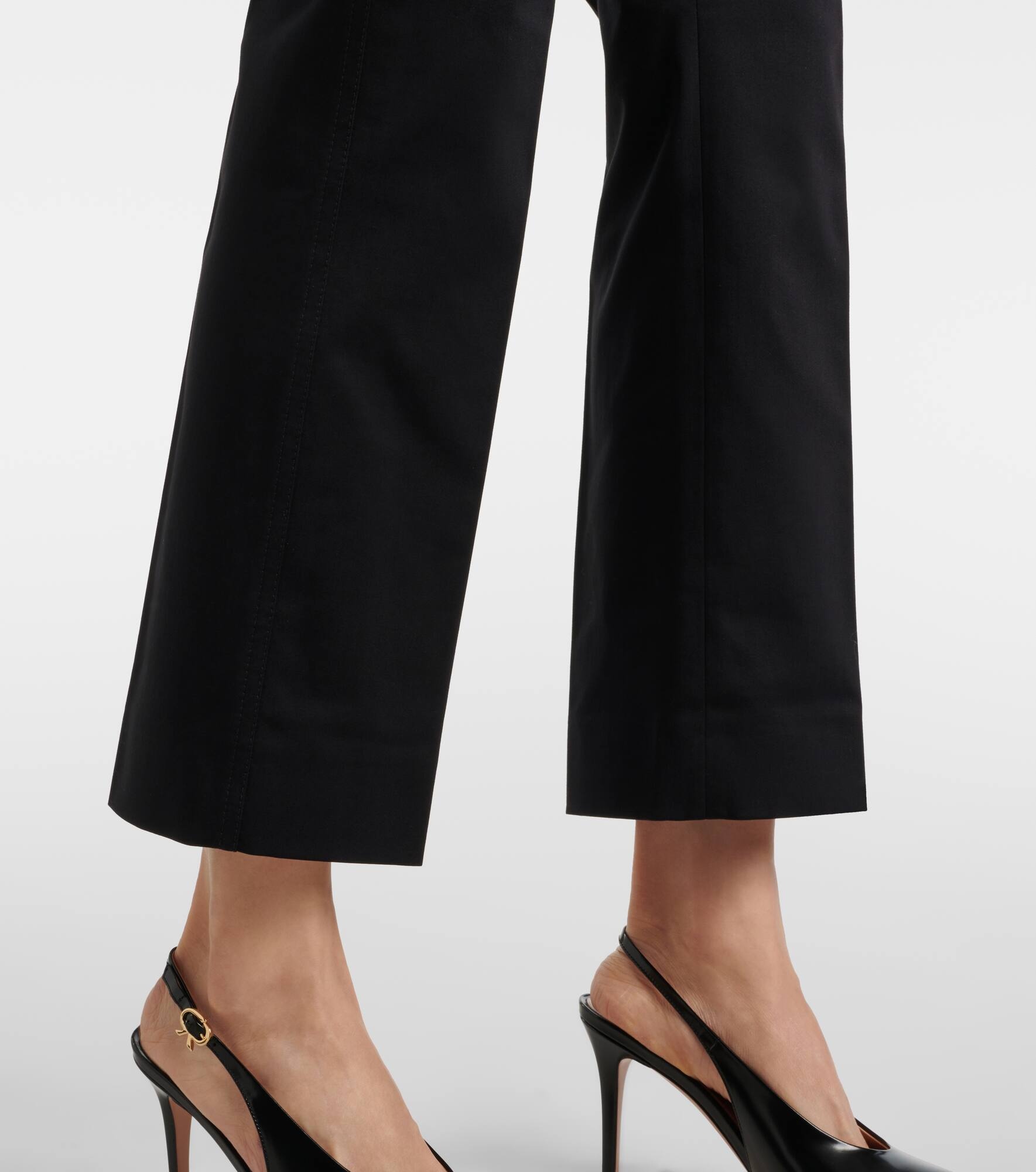 Okra mid-rise cotton flared pants - 5