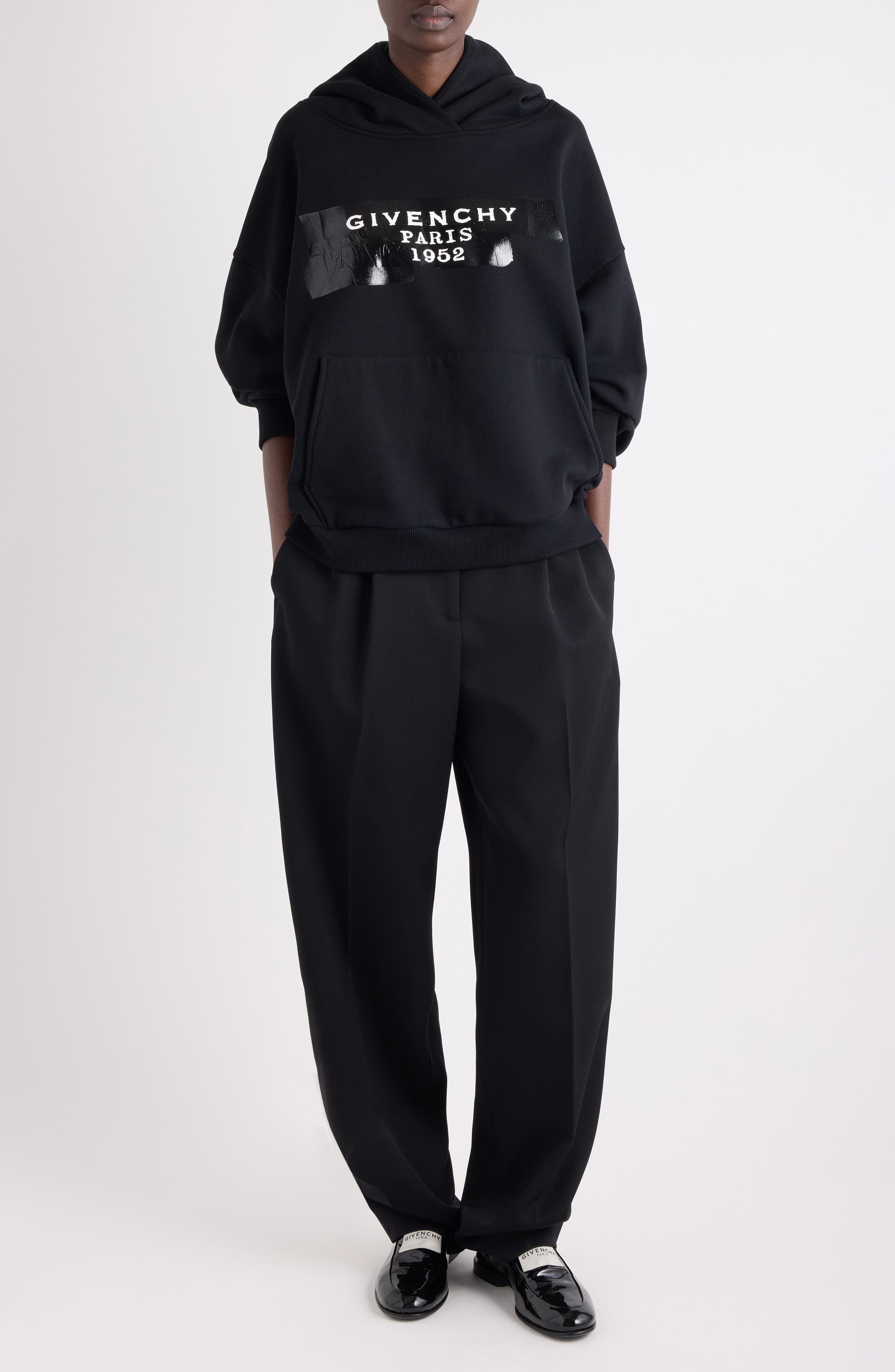 Givenchy Tape Logo Hoodie in Black at Nordstrom - 2