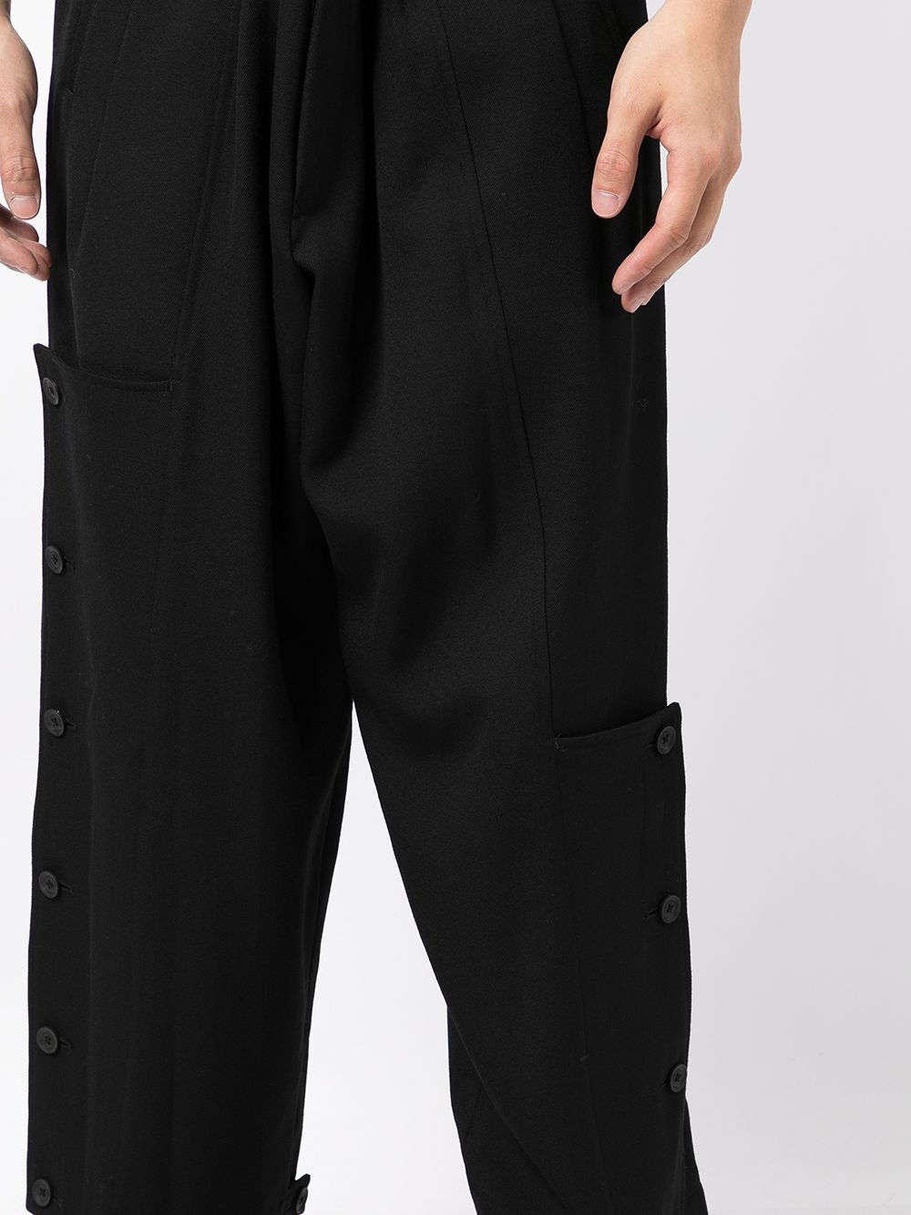 drop-crotch wide-leg trousers - 5