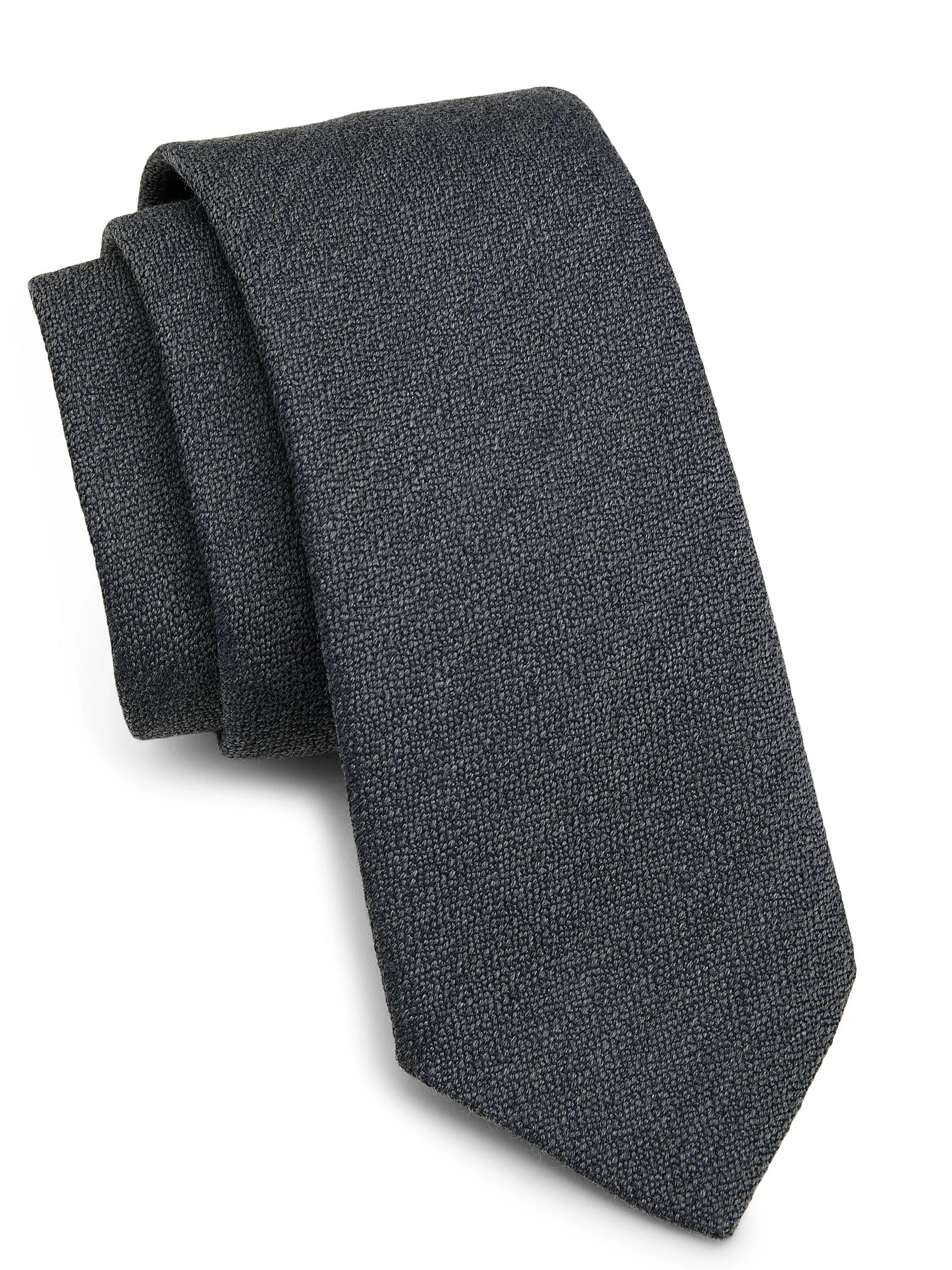 Men's Silk Textured Tie - Charcoal - 1