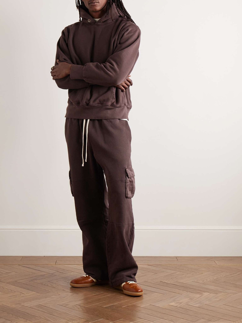 LES TIEN Straight-Leg Cotton-Jersey Drawstring Cargo Trousers outlook