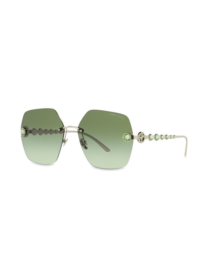 GIORGIO ARMANI crystal-embellished oversize-frame sunglasses outlook