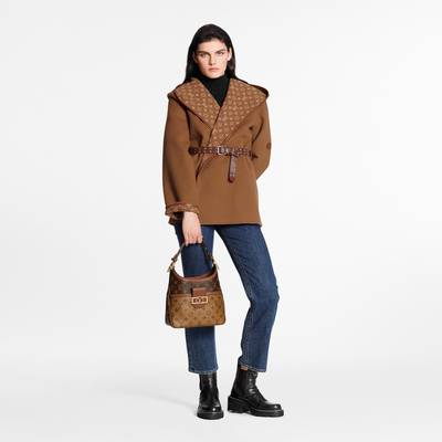 Louis Vuitton Wrap Peacoat In Wool And Silk With Monogram Detail outlook