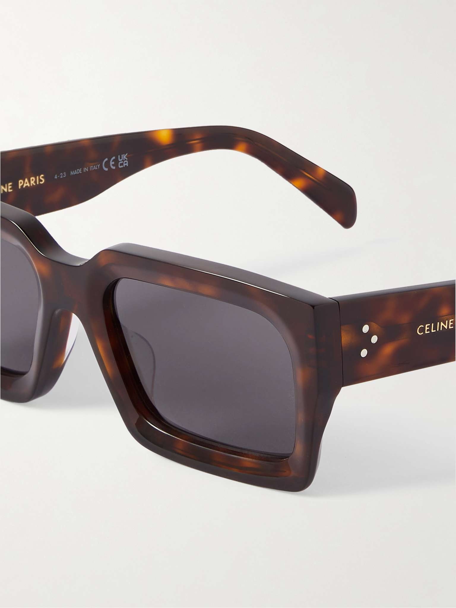 Rectangular-Frame Tortoiseshell Acetate Sunglasses - 3