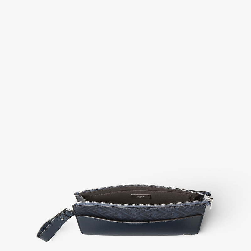 FF Squared Clutch Midnight blue leather and dark blue FF Canvas pouch 4