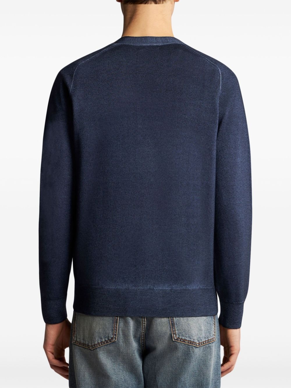 Pegaso-embroidered wool cardigan - 3