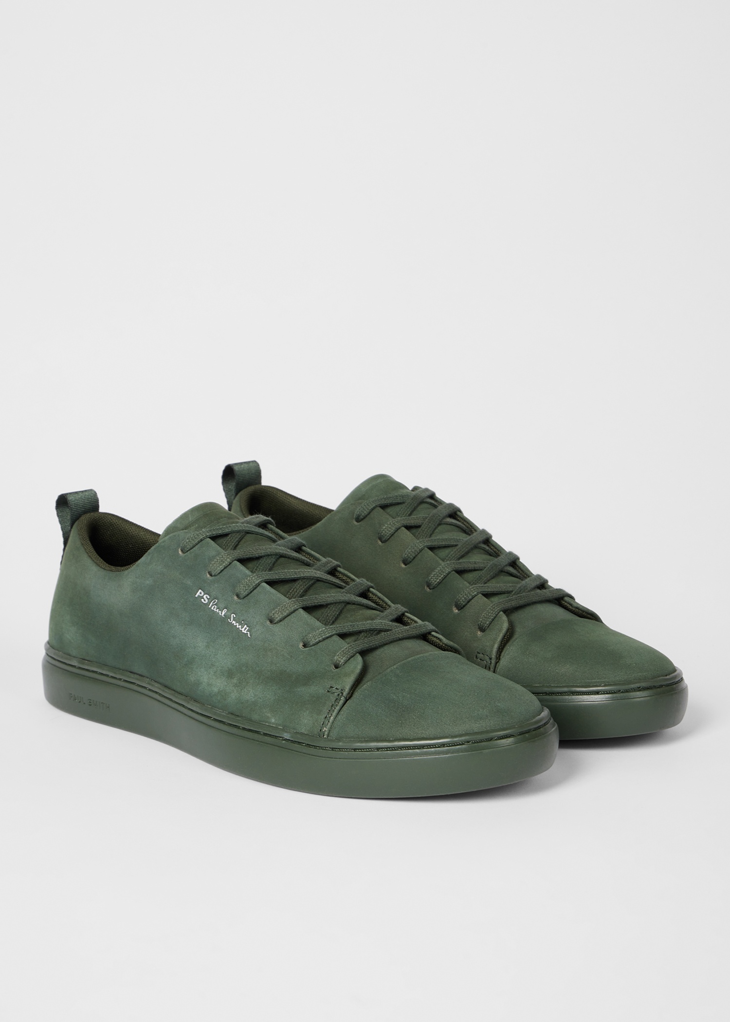 Dark Green Nubuck 'Lee' Trainers - 2