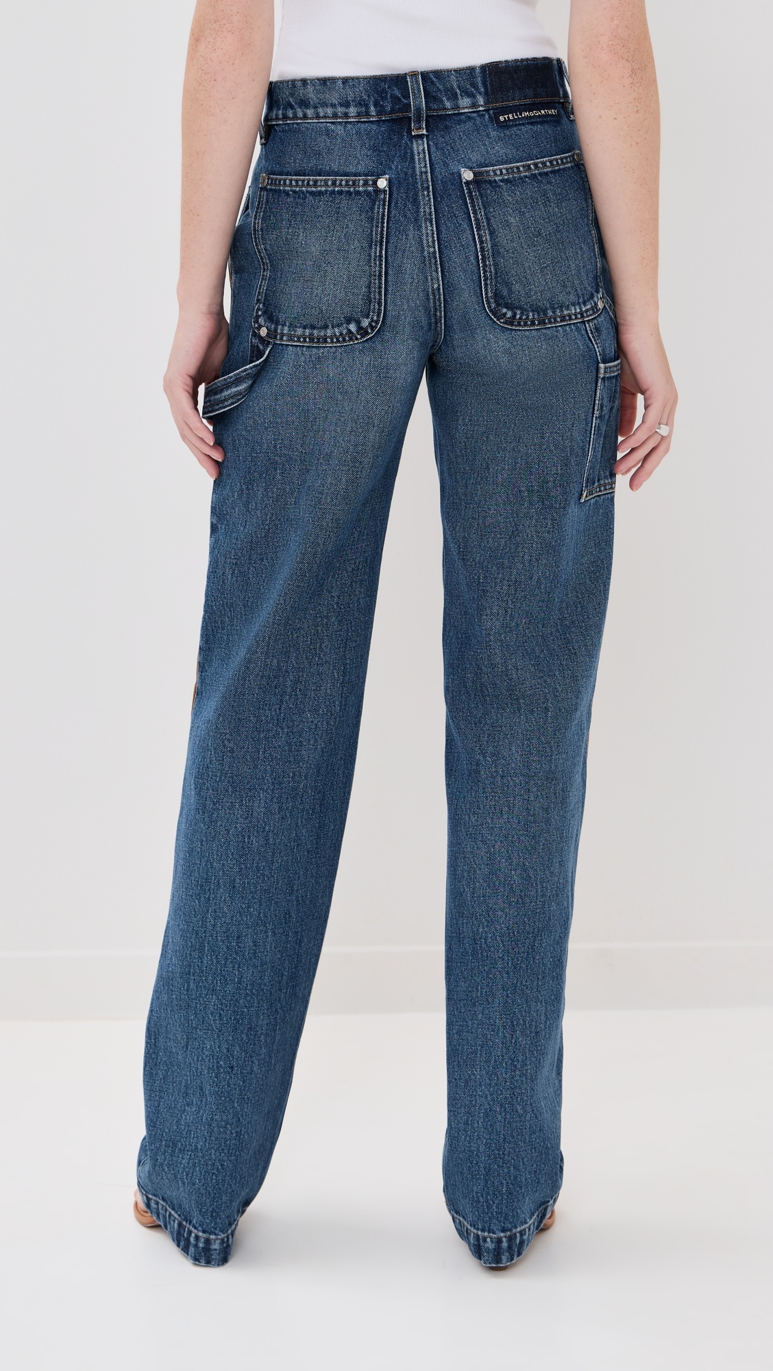 Denim Mixed Suede Jeans - 2