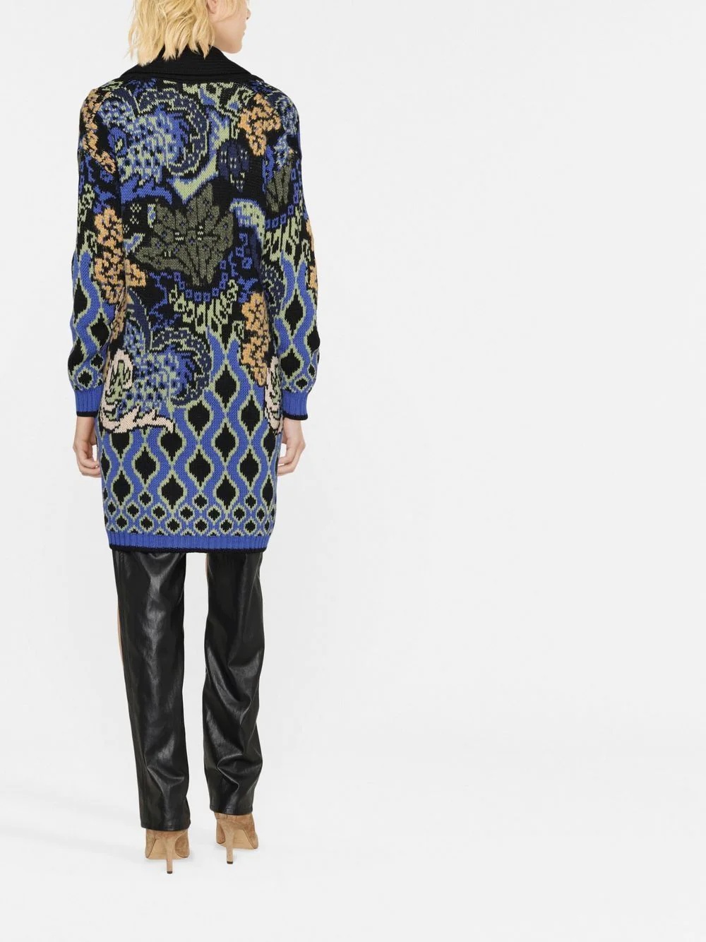 pattern-embroidered cardigan - 4