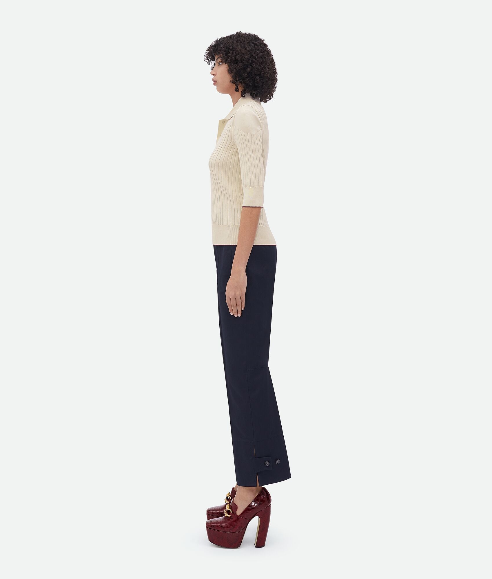 ribbed cotton polo - 2
