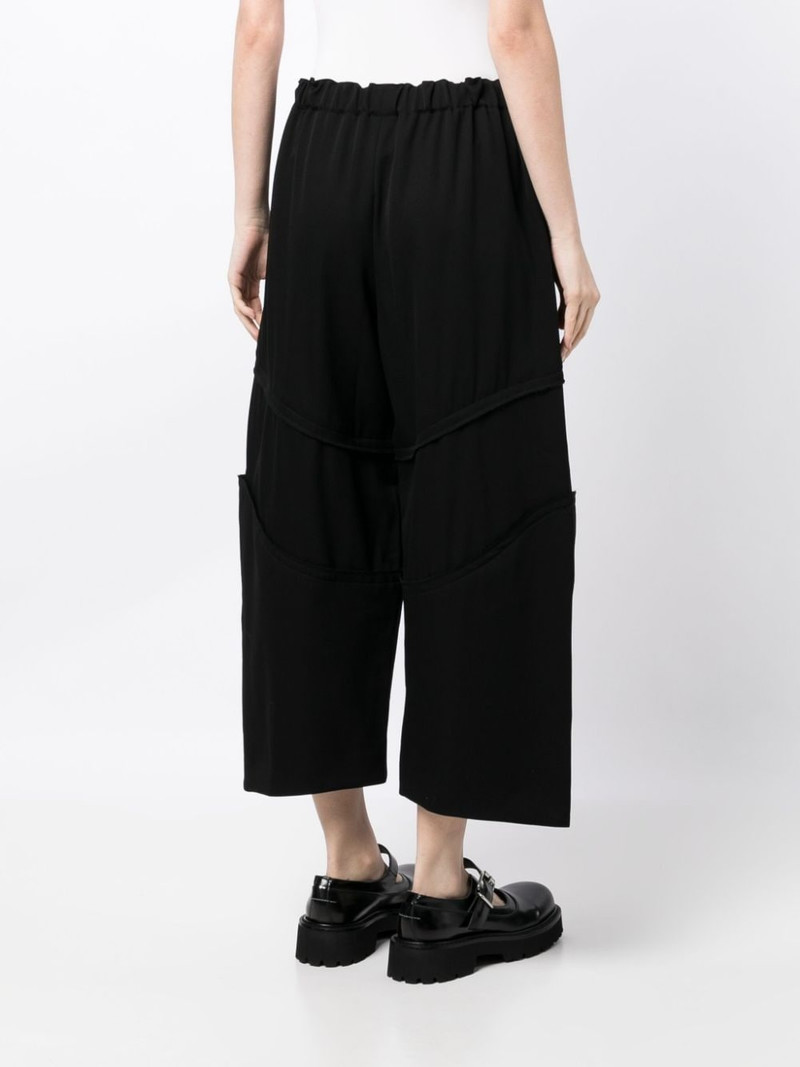 elastic-waist cropped wool trousers 4