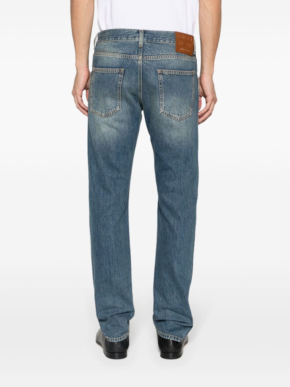 tapered-leg stonewashed jeans - 4