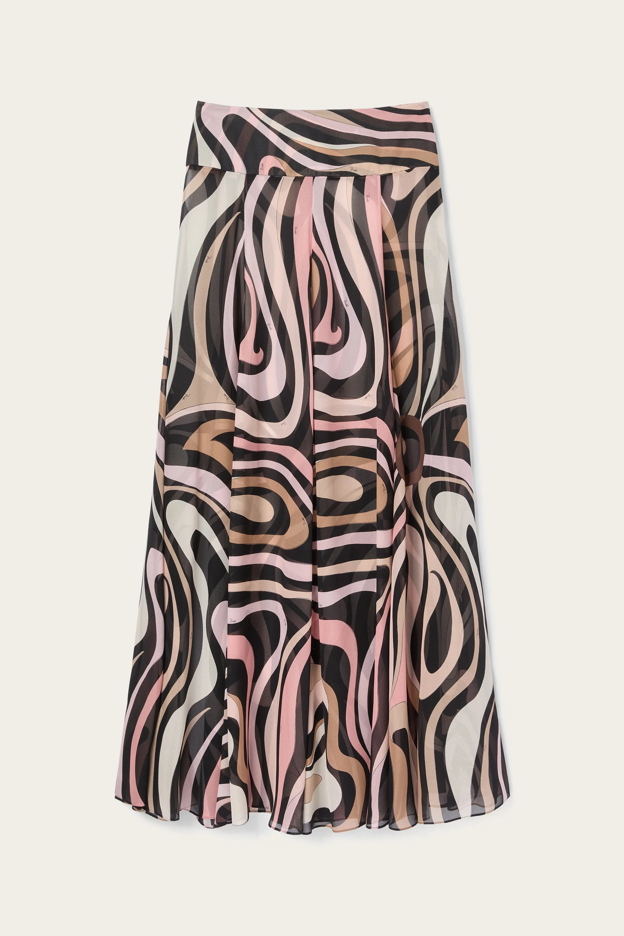 MARMO PRINT SILK LONG SKIRT - 1