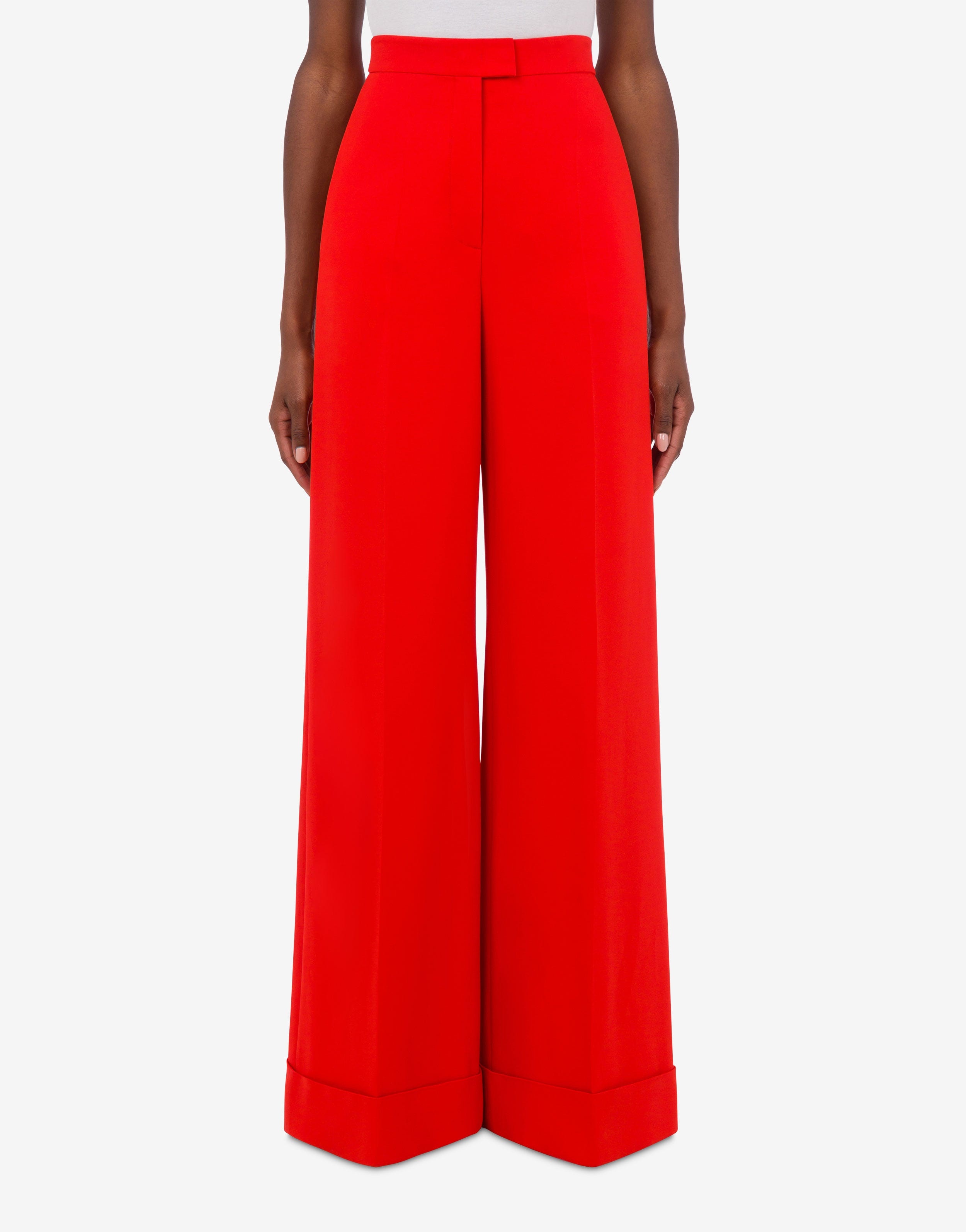 STRETCH GABARDINE PALAZZO TROUSERS - 2