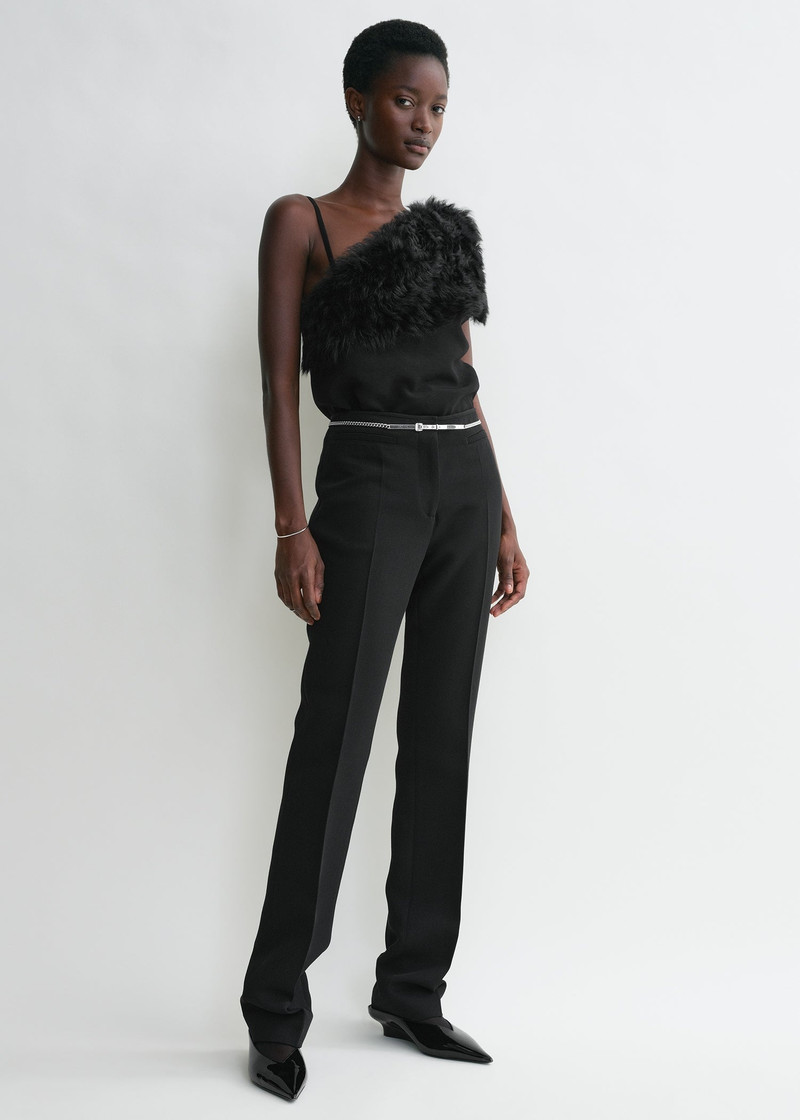 Totême Shearling appliqué top black outlook