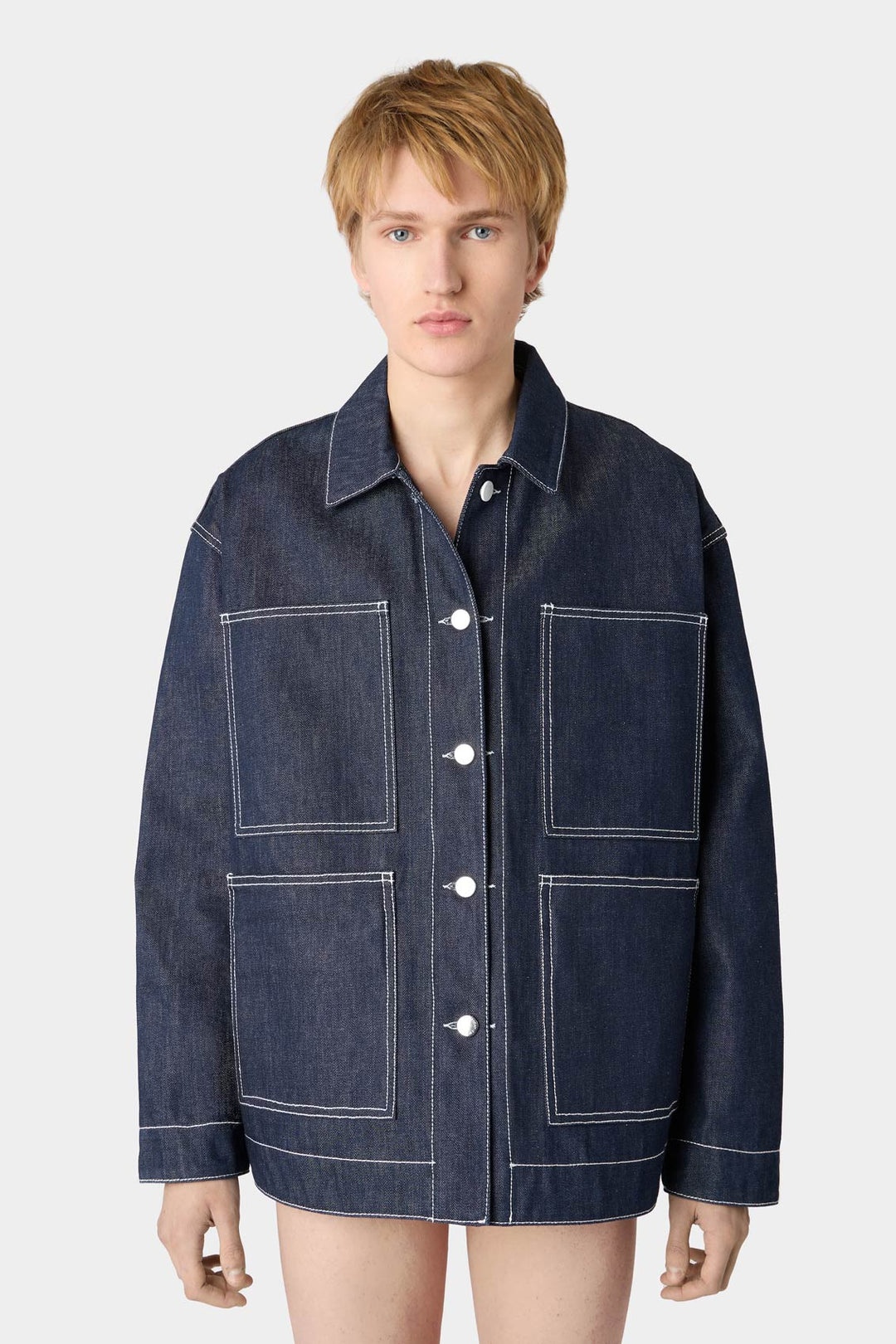BELLIDENTRO REVERSIBLE JACKET / denim & blue stripes - 2