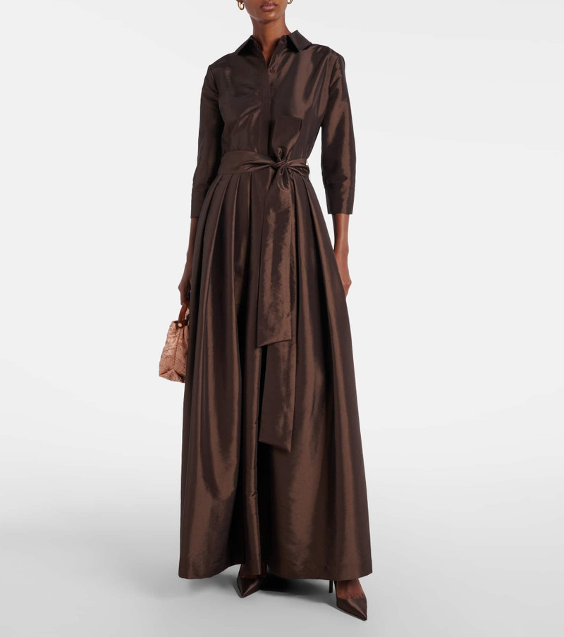 SIMKHAI Julip belted taffetta gown outlook