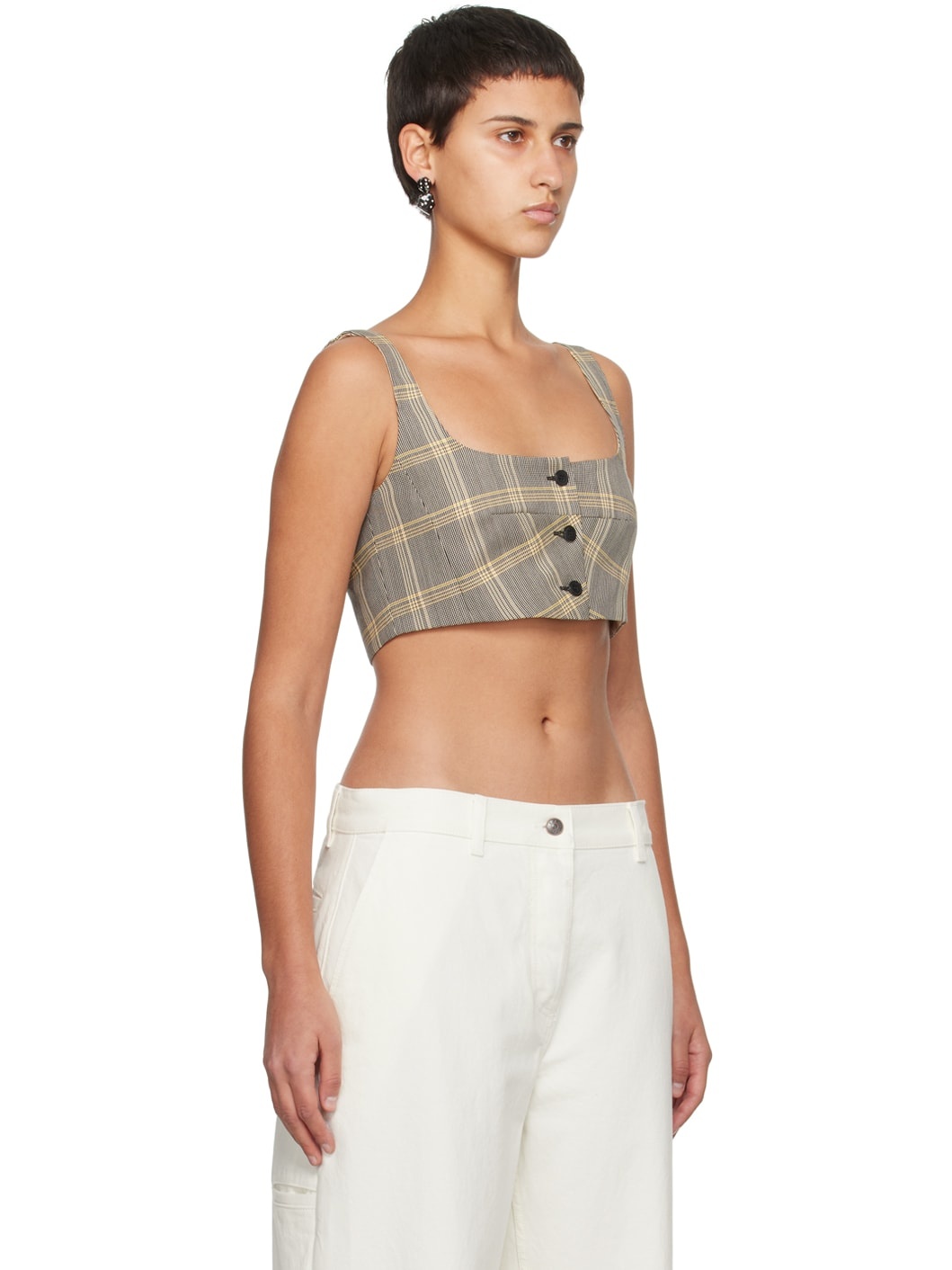 Brown Check Tank Top - 2
