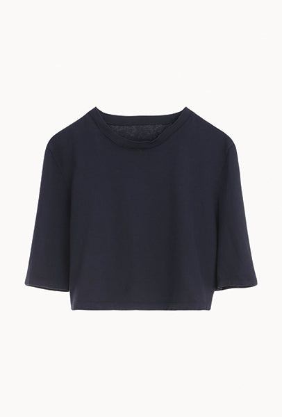 VINTAGE BLACK COTTON STRUCTURED CROP TEE - 4