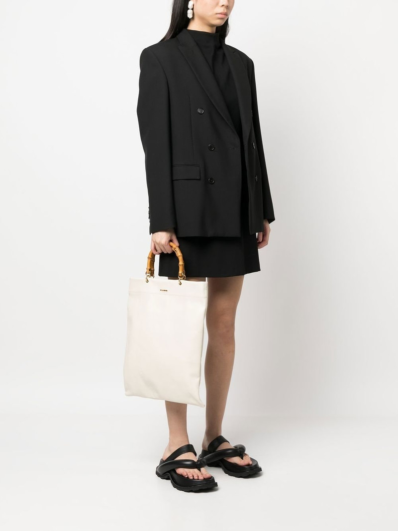 Jil Sander bamboo-handle leather tote bag outlook