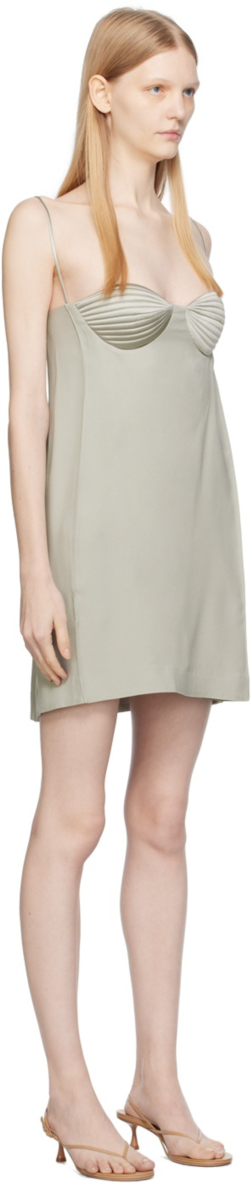 BEVZA Gray Seashell Minidress outlook