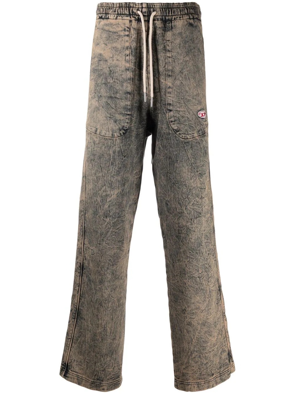 acid-wash straight-leg trousers - 1