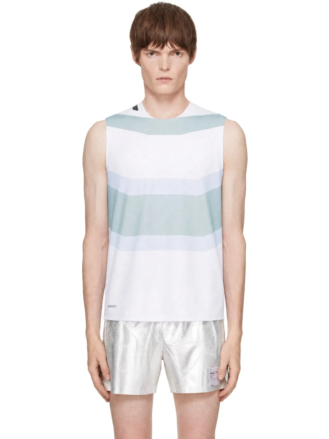 White & Blue Singlet Running Top - 1