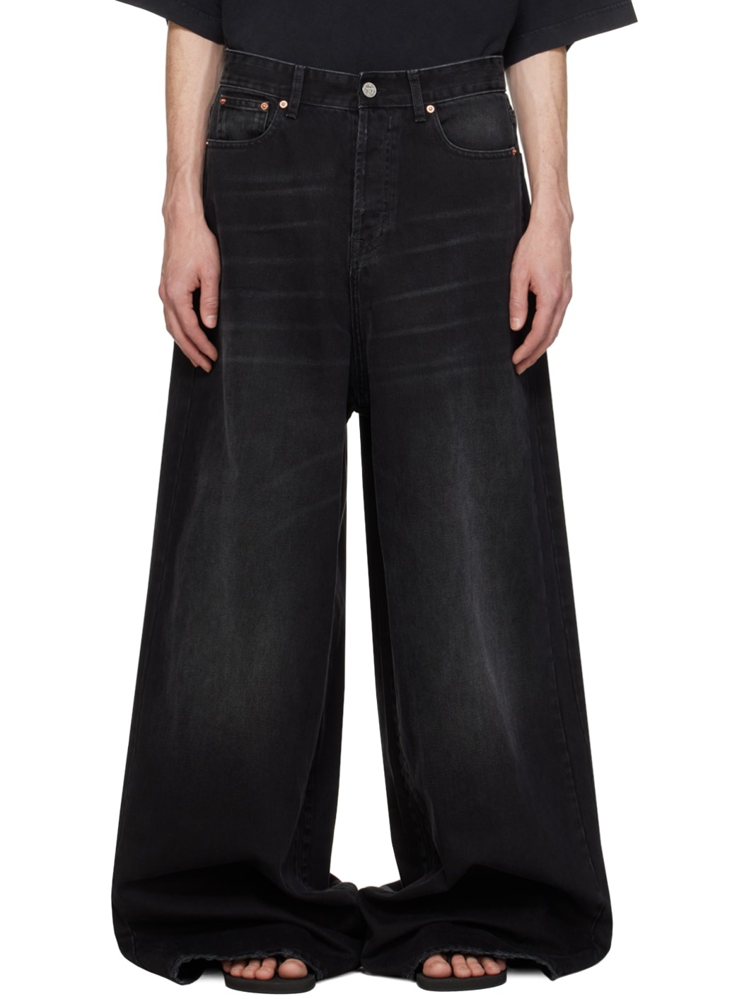 Black Big Shape Jeans - 1