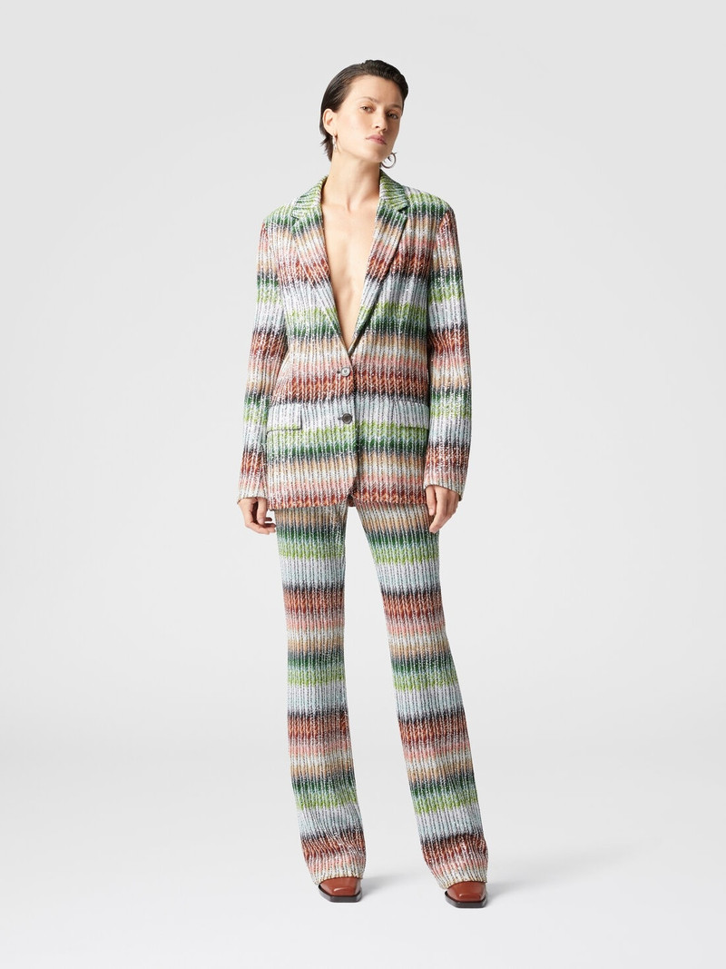Missoni Flared trousers in gradient zig zag knit with sequins outlook