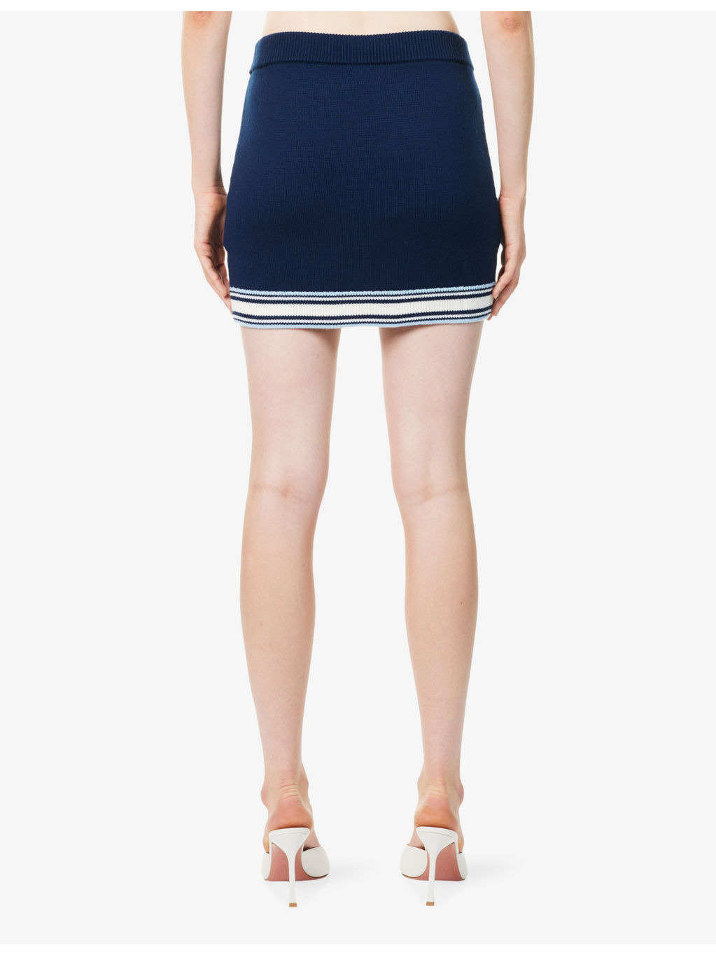 Tennis Striped Wool Mini Skirt - 4