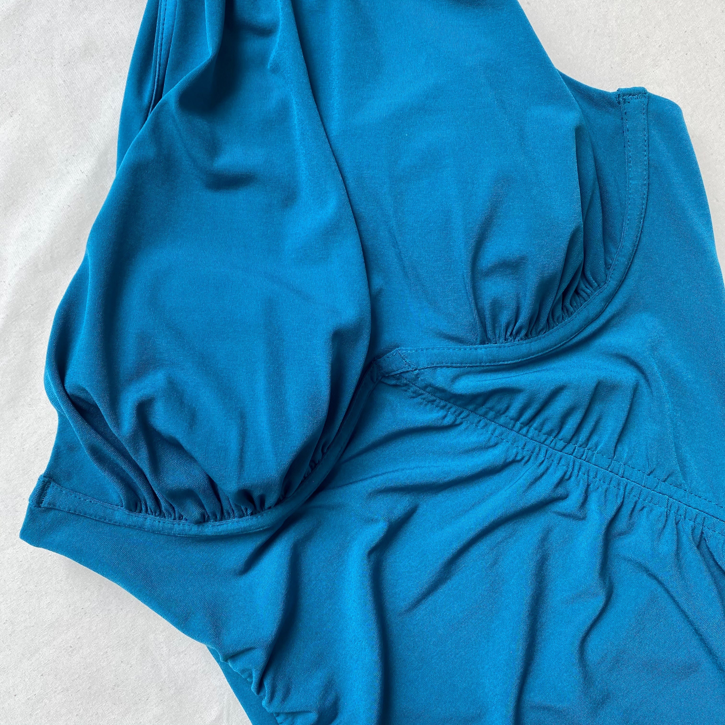 Green Jersey One Shoulder Ruched Midi Dress - 6
