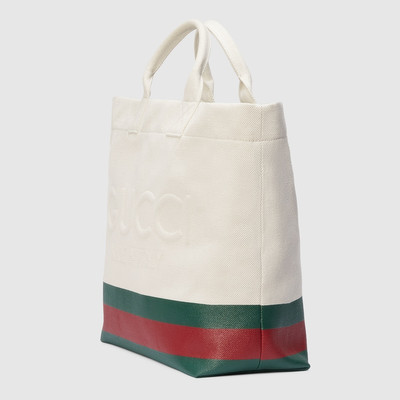 GUCCI Canvas tote bag with embossed detail outlook