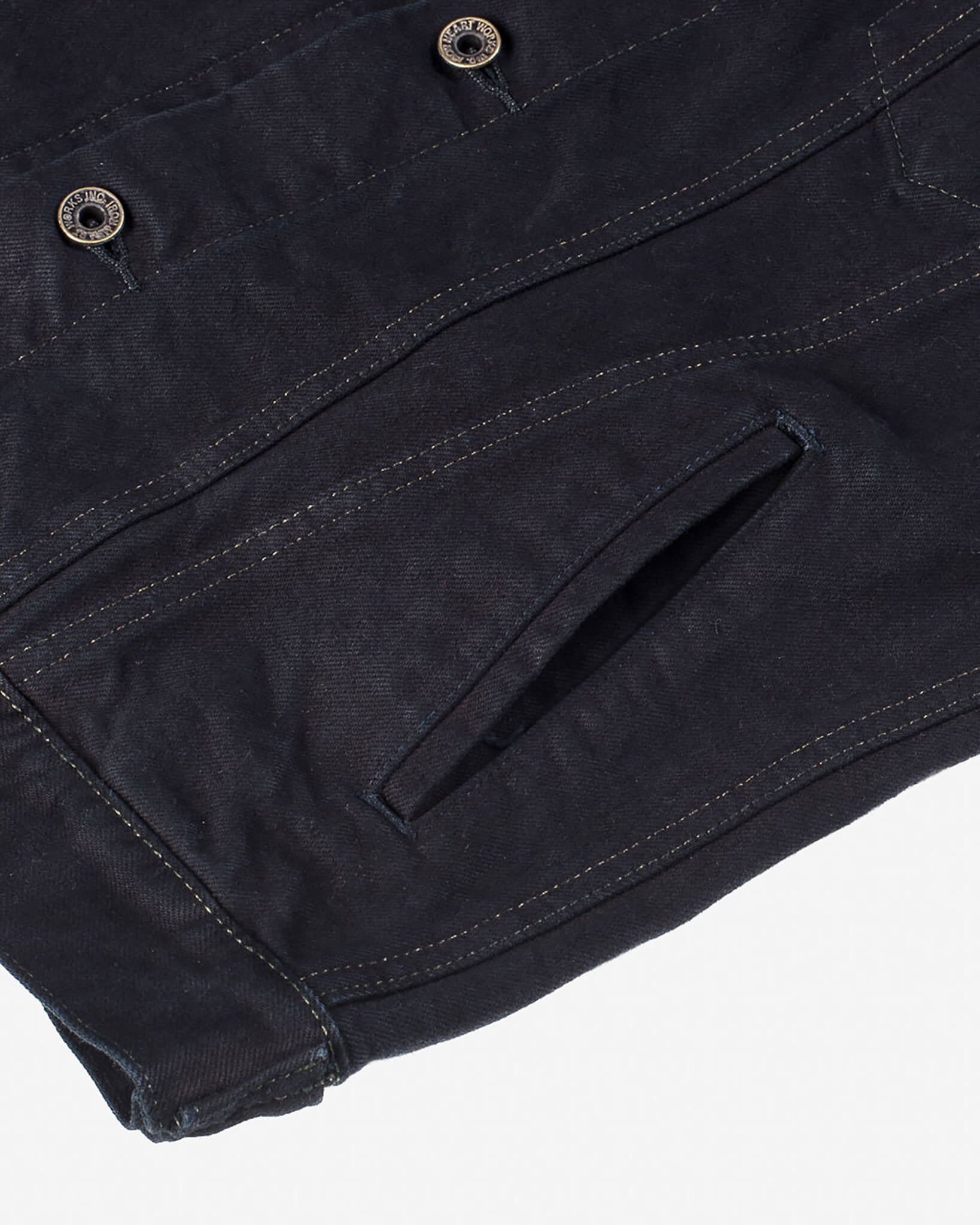 IH-526J-142OD 14oz Selvedge Denim Modified Type III Jacket - Indigo Overdyed Black - 13