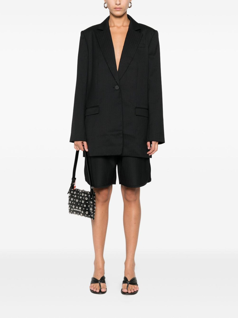 ST. AGNI pinstriped split-detail blazer outlook